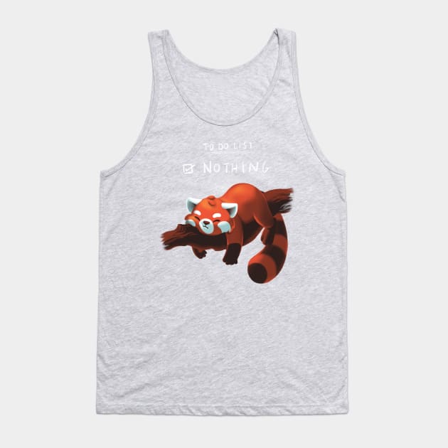 Red panda days - To Do List Nothing - Lazy Cute Animal Tank Top by BlancaVidal